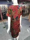 2023 New women's clothing silk-like dress for middle-aged and elderly people with large floral patterns details Picture